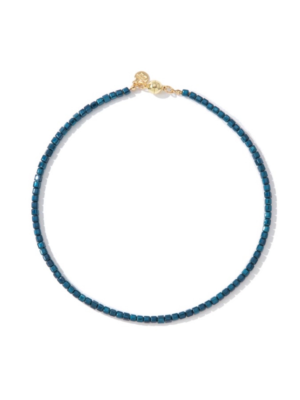 New in Pouch By Alexa Rae “Studio 54” Hematite Necklace in Metallic Ocean Jewel